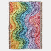 Boho Brei Gestreepte Kleurrijke, Knusse & Ambachte Deken (Voorkant Verticaal)