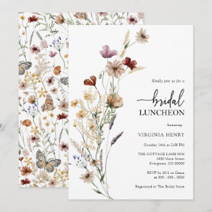 Boho Bridal Luncheon Invitation Kaart