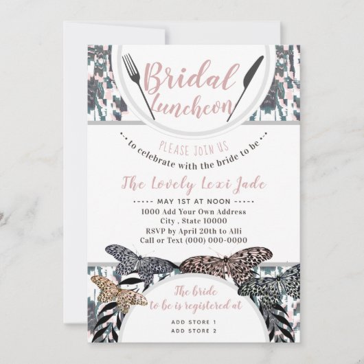 Boho Bridal Luncheon Shower Spring Herfst Uitnodig Kaart (Voorkant)