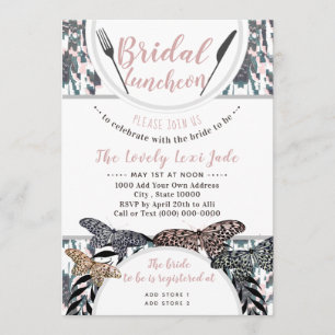 Boho Bridal Luncheon Shower Spring Herfst Uitnodig Kaart