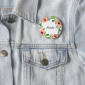 Boho Bridal Party Wedding Ronde Button 5,7 Cm (In situ)