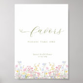 Boho Bridal Shower Favors Tabletop Sign Poster (Voorkant)