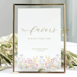 Boho Bridal Shower Favors Tabletop Sign Poster