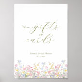 Boho Bridal Shower Gifts Cards Tabletop Sign Poster (Voorkant)