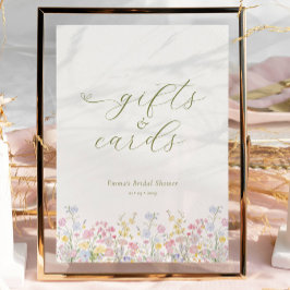 Boho Bridal Shower Gifts Cards Tabletop Sign Poster