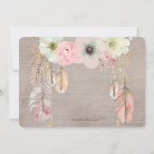 Boho Bridal Shower Invitation, Dreamweaver Rustic Kaart (Achterkant)