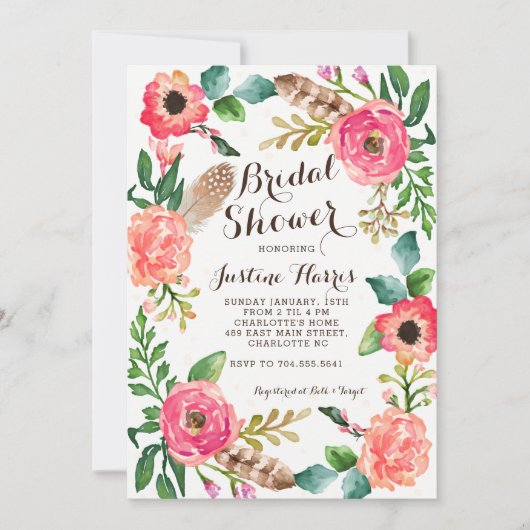 Boho Bridal Shower Kaart (Voorkant)