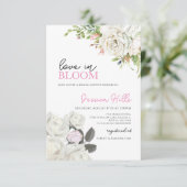 Boho Bridal Shower Uitnodiging Liefde is in bloei (Staand voorkant)