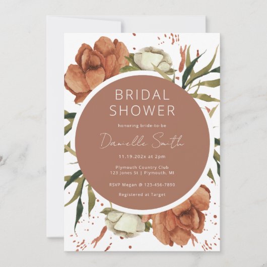 Boho Bridal Shower Uitnodiging tot woestijnflessen (Voorkant)