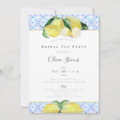 Boho Bridal Tea Party Yellow Lemons Shower Kaart (Voorkant)
