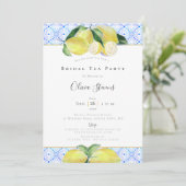 Boho Bridal Tea Party Yellow Lemons Shower Kaart (Staand voorkant)