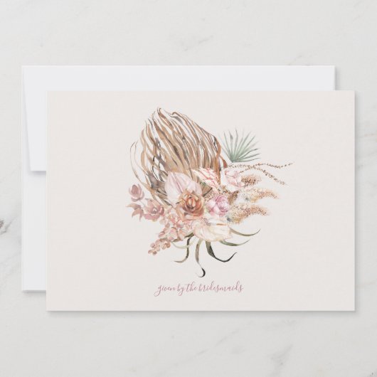 Boho Bride en het officiële Llama Vrijgezellenfees Kaart (Achterkant)