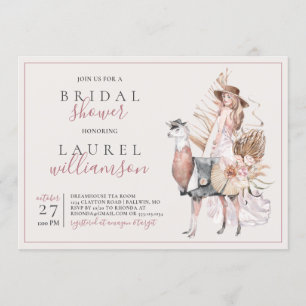 Boho Bride en het officiële Llama Vrijgezellenfees Kaart