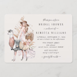 Boho Bride en Llama Vrijgezellenfeest Kaart