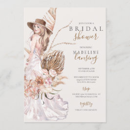Boho Bride in het Vrijgezellenfeest van de bruilof Kaart