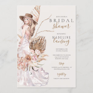 Boho Bride in het Vrijgezellenfeest van de bruilof Kaart
