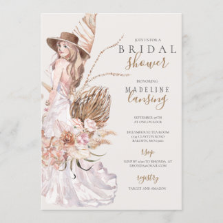 Boho Bride in het Vrijgezellenfeest van de bruilof Kaart