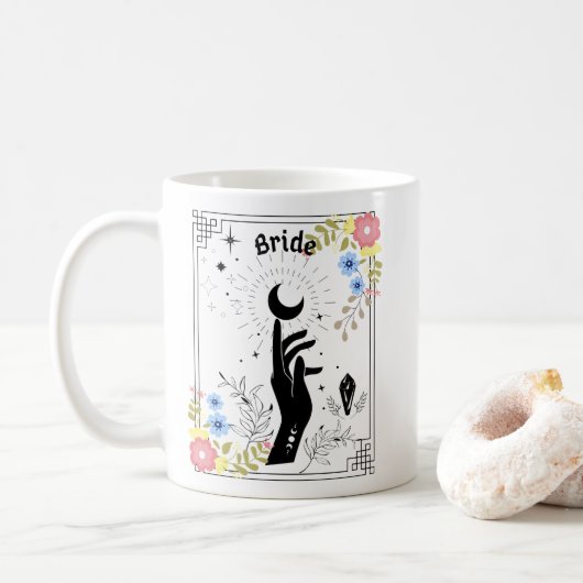 Boho Bride, Mystic Bride, Tarot Bride Koffiemok (Met donut)