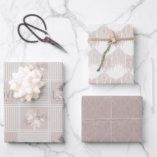 Boho Bride-set B, Tropische Romance Gift Wrap Inpakpapier Vel (Voorkant)