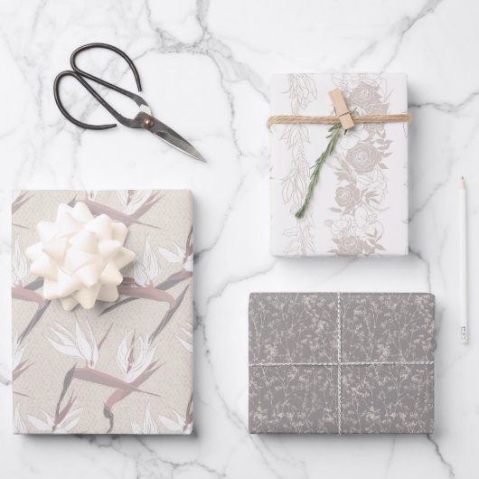 Boho Bride-set C, Tropische Romance Gift Wrap Inpakpapier Vel (Voorkant)