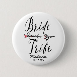 Boho Bride Tribe met Pijl gepersonaliseerd Ronde Button 5,7 Cm