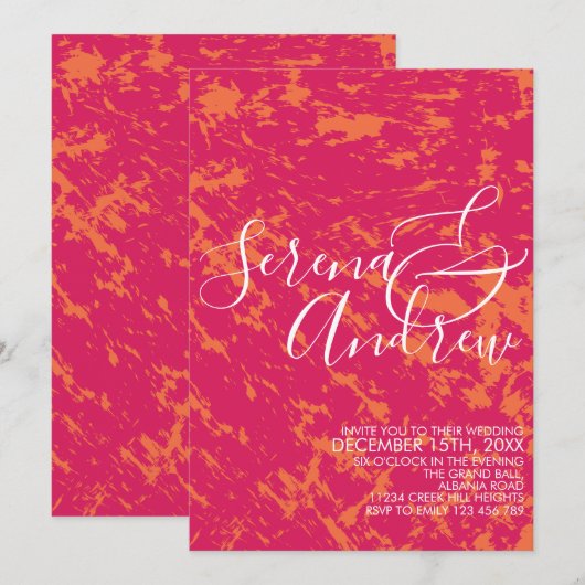 Boho Bright Abstract Artsy Roze Sinaasappel Modern Kaart (Voorkant / Achterkant)