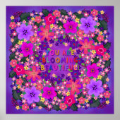 Boho Bright Big Beauful Flowers Poster (Voorkant)