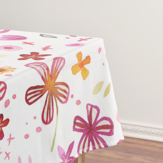 Boho Bright Floral Waterverf Tafelkleed (Voorbeeld)