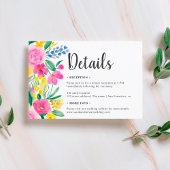 Boho bright flower script details bruiloft kaart