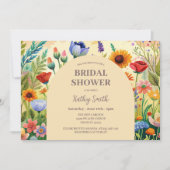 Boho Bright Flowers Bruids Douche Uitnodiging (Voorkant)