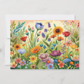 Boho Bright Flowers Bruids Douche Uitnodiging (Achterkant)