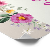 Boho Bright Flowers Vrijgezellenfeest Welkom Poster (Hoek)