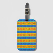 Boho Brokaat Streep Bagagelabel (Voorkant (verticaal))