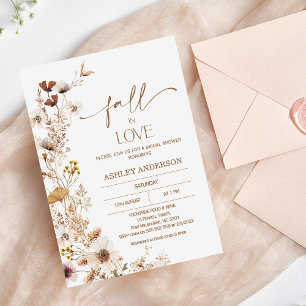 Boho Brown Beige Herfst Floral Vrijgezellenfeest Kaart