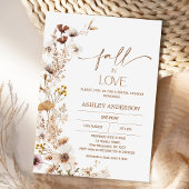 Boho Brown Beige Herfst Floral Vrijgezellenfeest Kaart