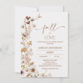 Boho Brown Beige Herfst Floral Vrijgezellenfeest Kaart (Voorkant)