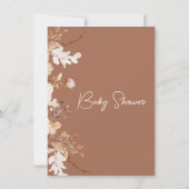 Boho Brown Beige Pumpkin Baby shower Kaart (Achterkant)