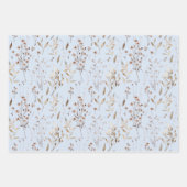Boho Brown Bloemen Botanisch Patroon Inpakpapier Vel (Voorkant 2)