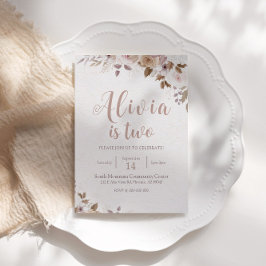 Boho Brown Bloemen Verjaardag Kaart