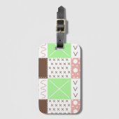 Boho Brown, Burgundy, Green en Mauve Whimsical Bagagelabel (Voorkant (verticaal))