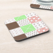 Boho Brown, Burgundy, Green en Mauve Whimsical Bier Onderzetter (Linkerzijde)