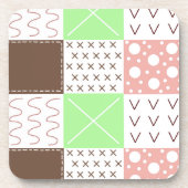 Boho Brown, Burgundy, Green en Mauve Whimsical Bier Onderzetter (Voorkant)