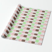 Boho Brown, Burgundy, Green en Mauve Whimsical Cadeaupapier (Uitgerold)