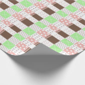 Boho Brown, Burgundy, Green en Mauve Whimsical Cadeaupapier (Hoek)