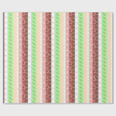 Boho Brown, Burgundy, Green en Mauve Whimsical Cadeaupapier (Vlak)