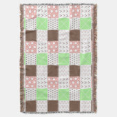 Boho Brown, Burgundy, Green en Mauve Whimsical Deken (Voorkant Verticaal)