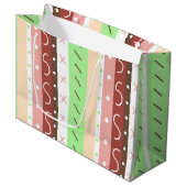 Boho Brown, Burgundy, Green en Mauve Whimsical Groot Cadeauzakje (Voorkant Gekanteld)