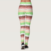 Boho Brown, Burgundy, Green en Mauve Whimsical Leggings (Achterkant)