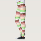 Boho Brown, Burgundy, Green en Mauve Whimsical Leggings (Links)