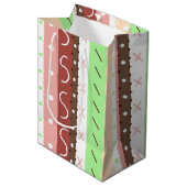 Boho Brown, Burgundy, Green en Mauve Whimsical Medium Cadeauzakje (Voorkant Gekanteld)